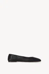 The Row Eva Black Leather Ballerinas