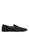 The Row Leather Square-toe Loafers In Black
