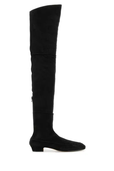 THE ROW BLACK SUEDE AWAR 25 OVER-THE-KNEE BOOTS