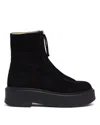 The Row Platform Sole Round Toe Ankle Boots In Black