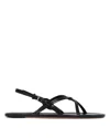 The Row Black Thin Cross Sandals
