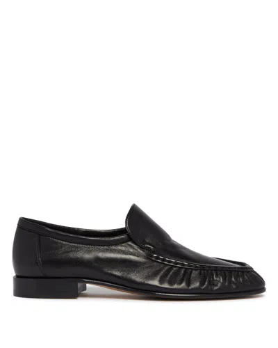 The Row Black Two Suede Soft Loafers