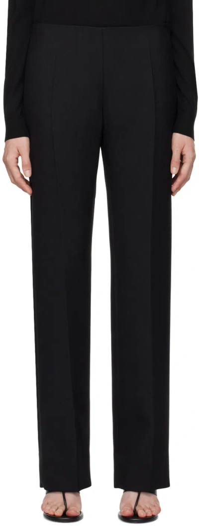 The Row Black Vesco Trousers In Blk Black