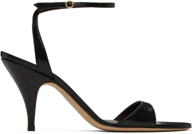 The Row Black Vika Ankle Strap Heeled Sandals In Blk Black