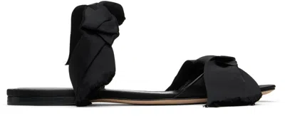 The Row Vika Knotted Satin Sandals In Black