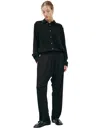 The Row Black Viscose Trousers In Black