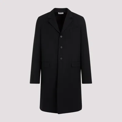 The Row Bernie Single-breasted Wool Coat In Black