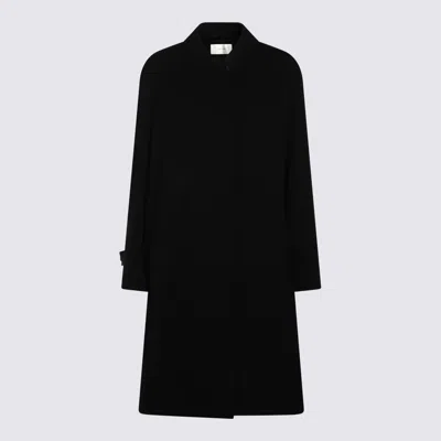 The Row Black Wool Dayton Trench Coat In Blue