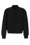 The Row Wool Fenn Bomber Jacket With Ribbed Cuffs And Hem In Black