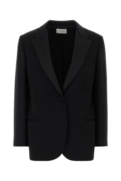 The Row Gemma Wool Tailored Single Breasted Blazer In Black