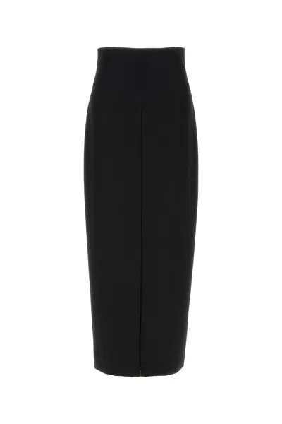 The Row Black Wool Iphora Skirt