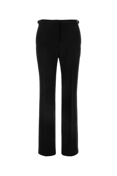 The Row Black Wool Jesse Pant In Animal Print