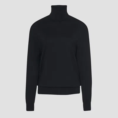 The Row Stepny Wool-cashmere Turtleneck Top In Black