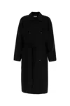The Row Black Wool Kolden Trench Coat In Black