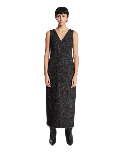The Row Black Wool Midi Dress
