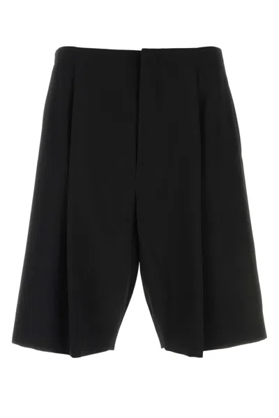 The Row Black Wool Sayed Bermuda Shorts