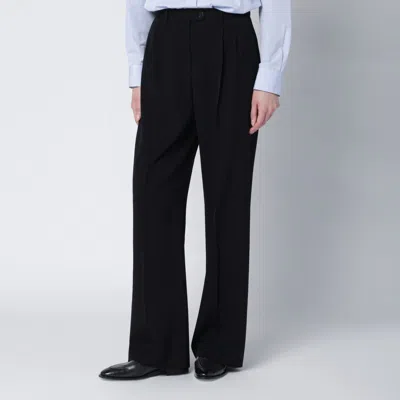 The Row Black Wool Trousers