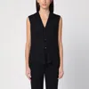 The Row Essential Wool Waistcoat Cardigan In Black