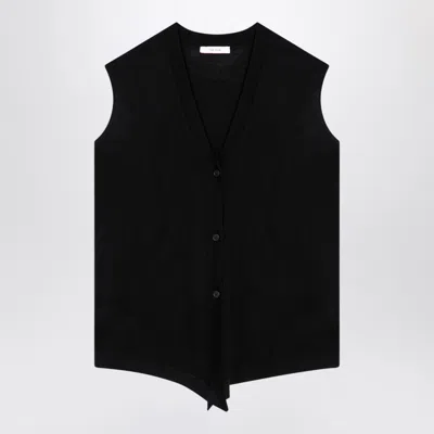 THE ROW THE ROW BLACK WOOL WAISTCOAT CARDIGAN
