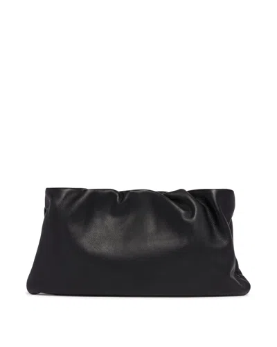 The Row Black Xl Leather Bourse Clutch