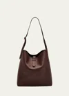 The Row Blake Hobo Lux Grain Leather Bag In Acajou
