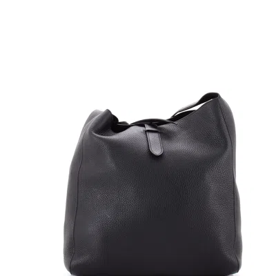 The Row Blake Hobo Leather In Black