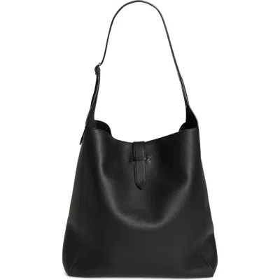 The Row Blake Leather Hobo Bag In Black