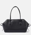 The Row Blake Leather Shoulder Bag In Black