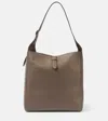 The Row Blake Leather Tote Bag In Grey