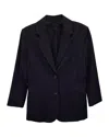 The Row Blazer In Navy Wool In Blue