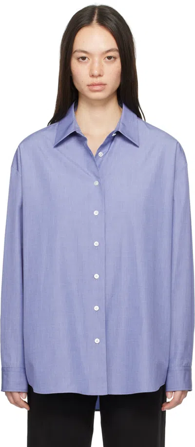 The Row Blue Attica Shirt In Oxford Blue