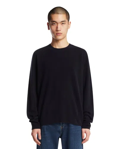 The Row Blue Auguste Cashmere Sweater In Black