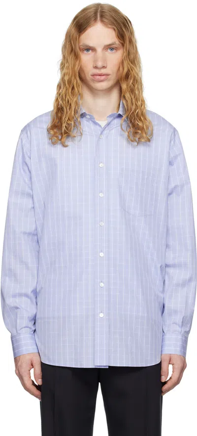 The Row Blue Cardiff Shirt In Lbw Light Blue / Whi