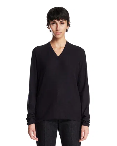 The Row Blue Cashmere Sweater In Black