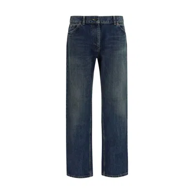 The Row Blue Cotton Relaxed Fit Jeans