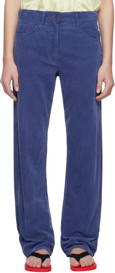 The Row Blue Tarley Trousers In Wbe Washed Blue