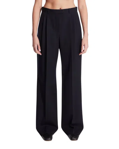 The Row Blue Wool Trousers In Black