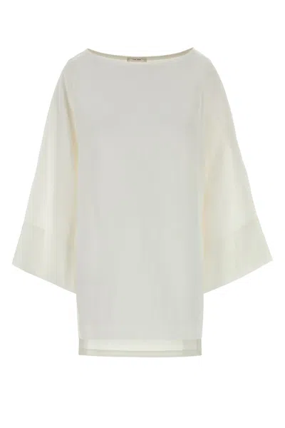 THE ROW THE ROW WHITE LINEN JUNIA BLOUSE