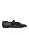 The Row Leather Boheme Mary Jane Ballet Flats In Black
