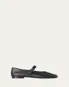 The Row Boheme Leather Mary Jane Ballerina Flats In Black