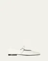 The Row Boheme Leather Mary Jane Ballerina Flats In White