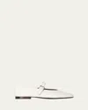 The Row Ava Square-toe Leather Mary Jane Flats In White