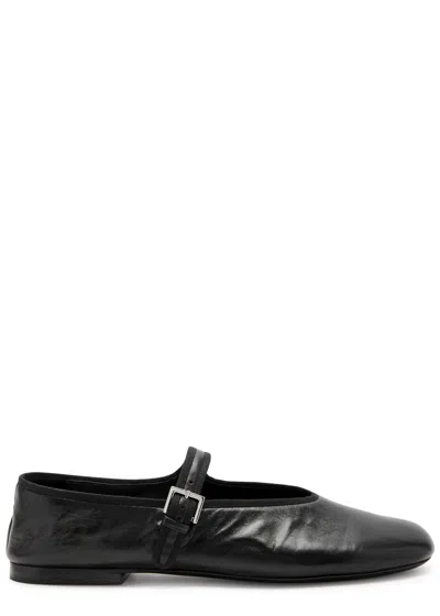 The Row Boheme Leather Mary Jane Flats In Black