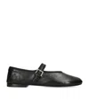 The Row Boheme Leather Mary Jane Ballerina Flats In Black