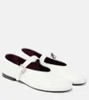 The Row Ava Square-toe Leather Mary Jane Flats In White