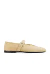 The Row Ava Mary Jane Ballerina Flats In Tan