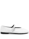 The Row Boheme Mj Leather Ballerina Shoes In White