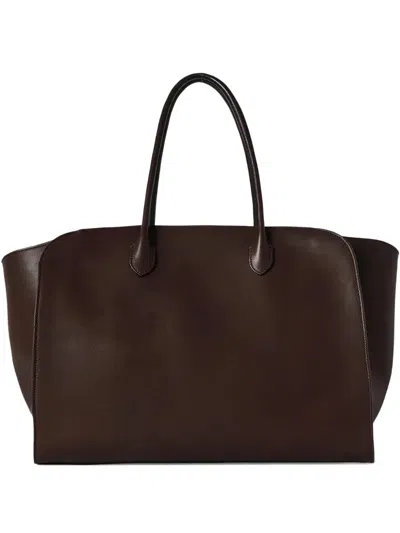 The Row Womens Marlo Leather Tote Bag Chestnut Ans In Brown