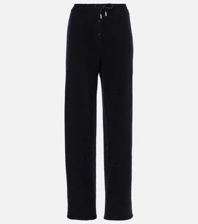 The Row Bonnette Cashmere-blend Straight Trousers In Blue