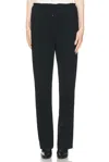 The Row Drawstring Waistband Wool Pants In Black